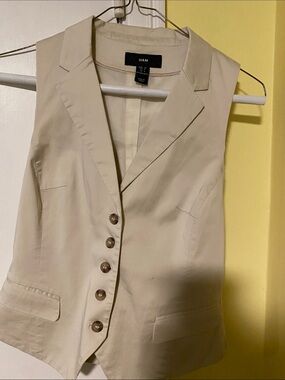 H&M Cream Tailored Button Vest
